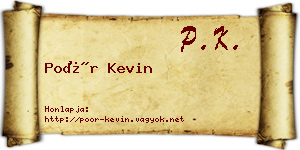 Poór Kevin névjegykártya